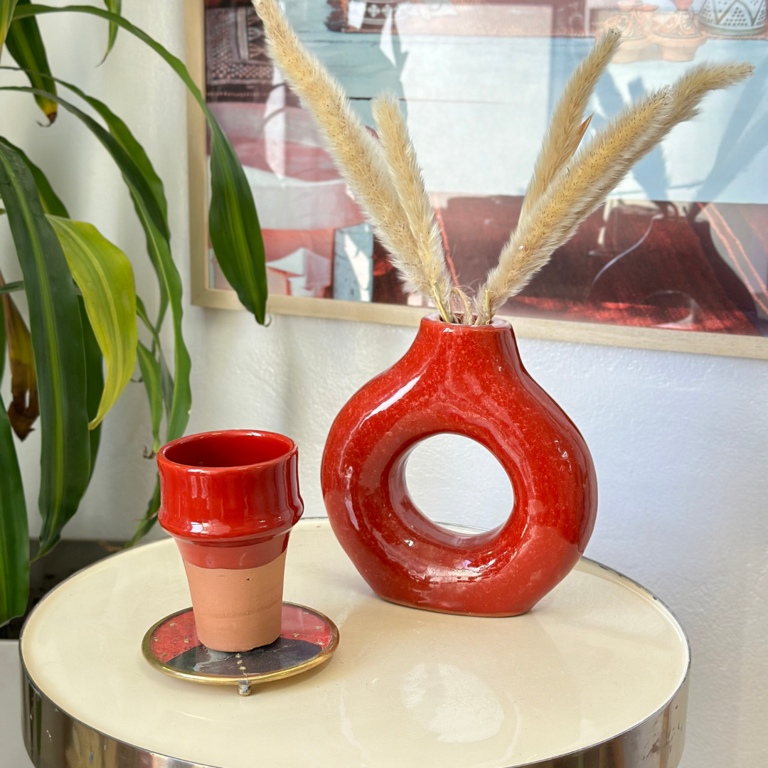 Vase artisanal Tafoukt vernis petit