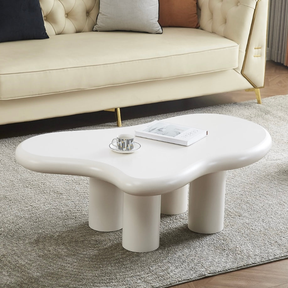 Table Basse Organique en Bois et Tadelakt