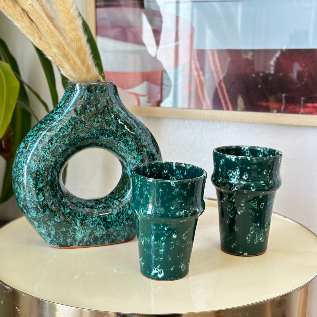 Vase artisanal Tafoukt vernis petit