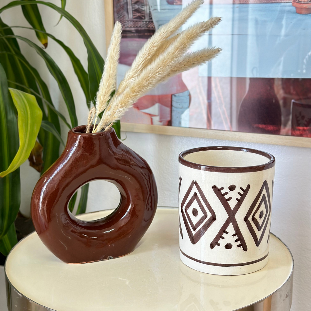 Vase artisanal Tafoukt vernis petit