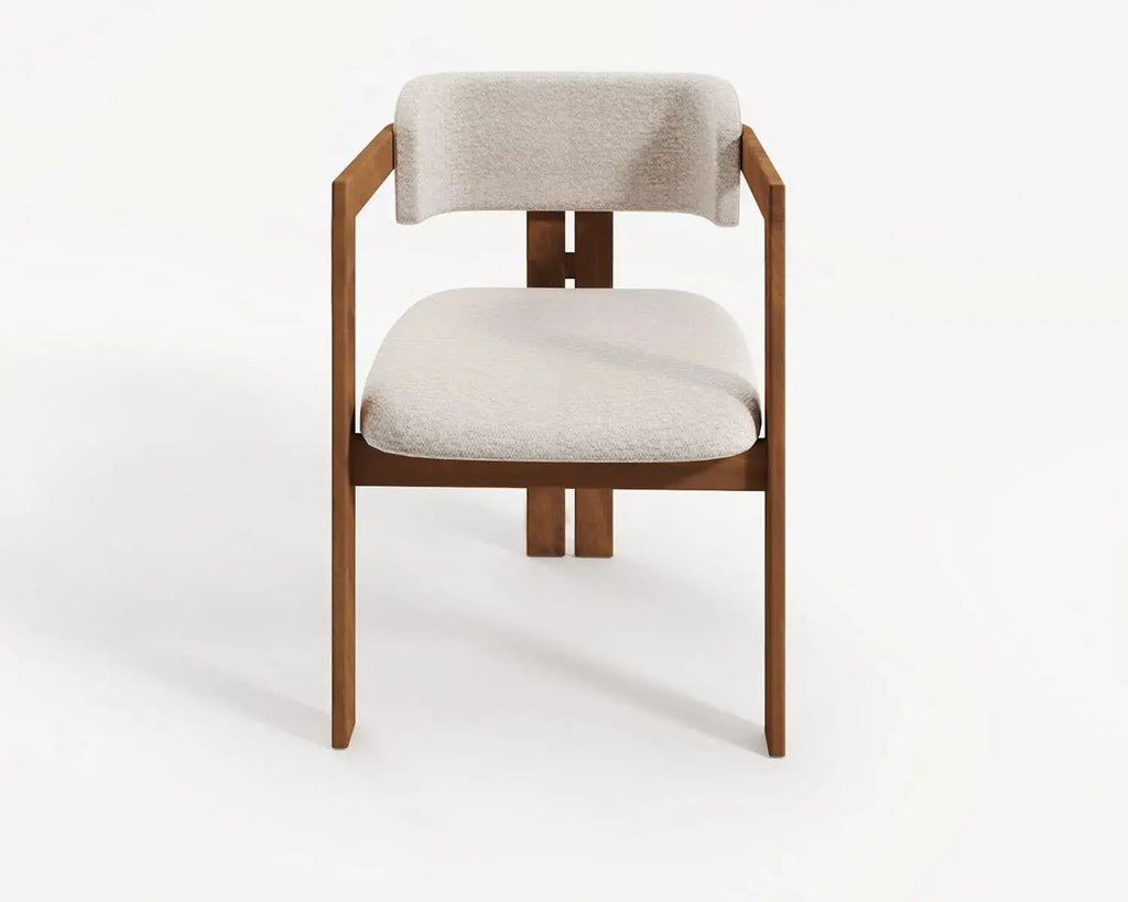 Chaise en Bois Massif et Tissu – Élégance Contemporaine et Confort