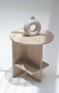 Table d'appoint ronde en travertin
