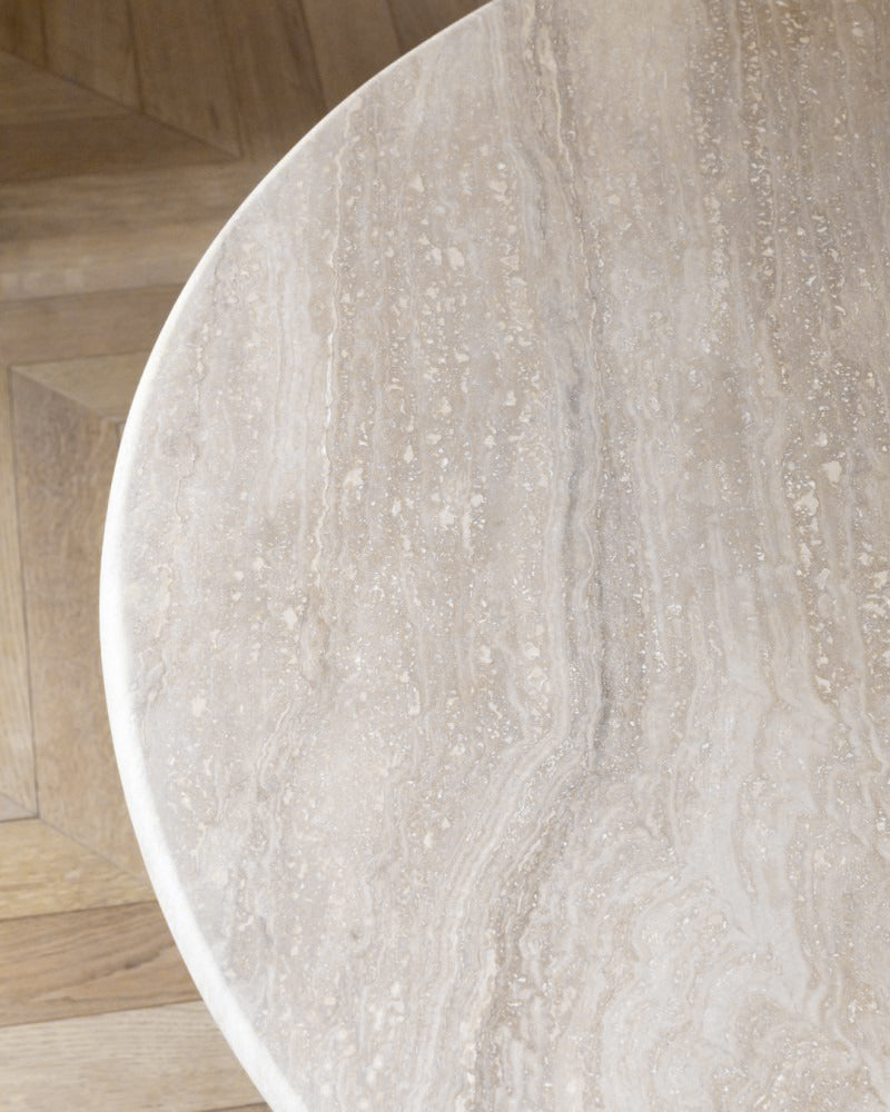 Table basse ronde en travertin Elektra